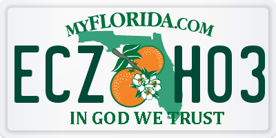 FL license plate ECZH03