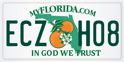 FL license plate ECZH08