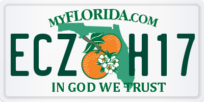 FL license plate ECZH17