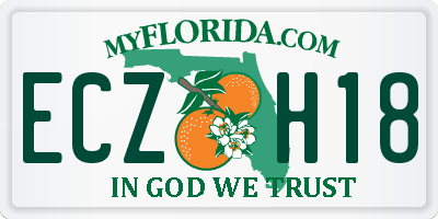 FL license plate ECZH18