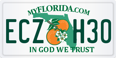 FL license plate ECZH30