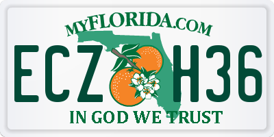 FL license plate ECZH36