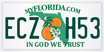 FL license plate ECZH53