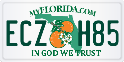 FL license plate ECZH85