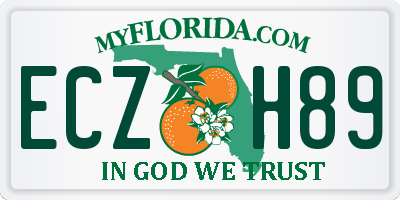 FL license plate ECZH89