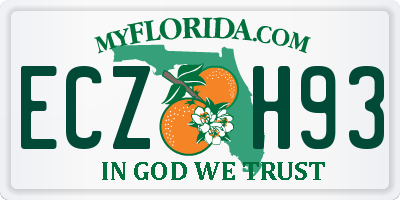 FL license plate ECZH93