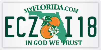 FL license plate ECZI18