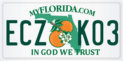FL license plate ECZK03