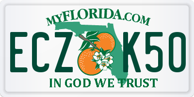 FL license plate ECZK50