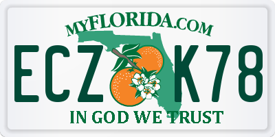 FL license plate ECZK78