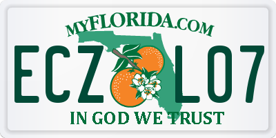 FL license plate ECZL07