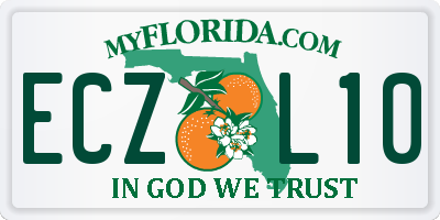 FL license plate ECZL10