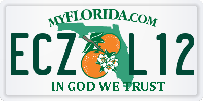 FL license plate ECZL12