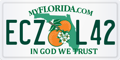FL license plate ECZL42