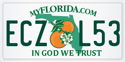FL license plate ECZL53