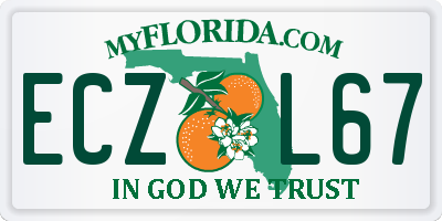 FL license plate ECZL67