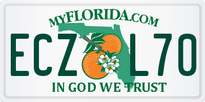 FL license plate ECZL70