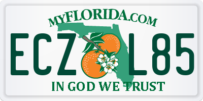 FL license plate ECZL85