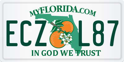 FL license plate ECZL87