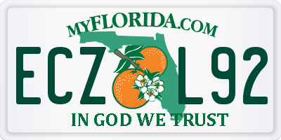 FL license plate ECZL92