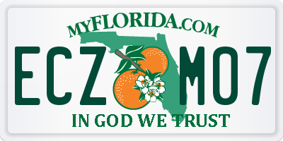 FL license plate ECZM07
