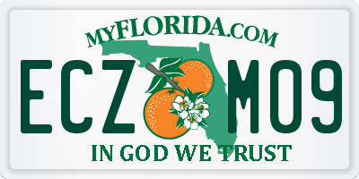 FL license plate ECZM09