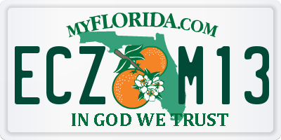 FL license plate ECZM13
