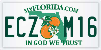 FL license plate ECZM16