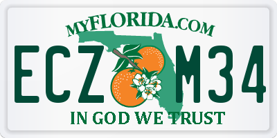 FL license plate ECZM34