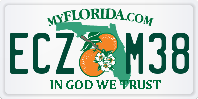 FL license plate ECZM38