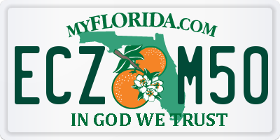 FL license plate ECZM50