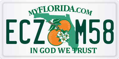 FL license plate ECZM58
