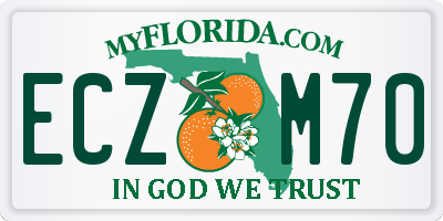 FL license plate ECZM70