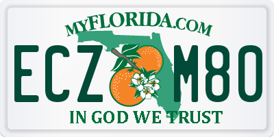 FL license plate ECZM80