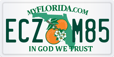 FL license plate ECZM85