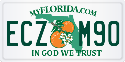 FL license plate ECZM90
