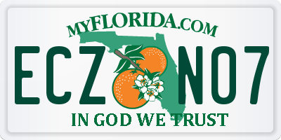FL license plate ECZN07