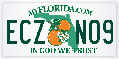 FL license plate ECZN09