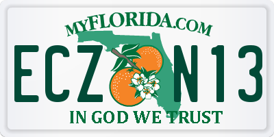 FL license plate ECZN13