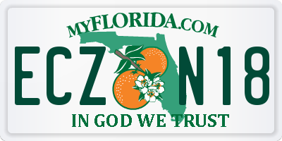 FL license plate ECZN18