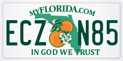 FL license plate ECZN85