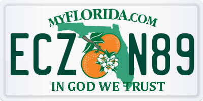 FL license plate ECZN89