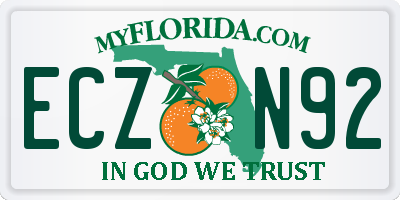 FL license plate ECZN92