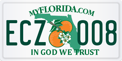 FL license plate ECZO08