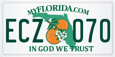 FL license plate ECZO70