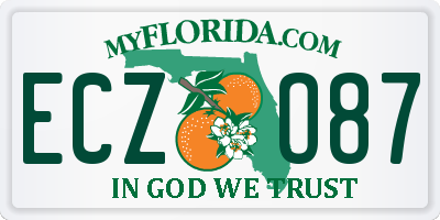 FL license plate ECZO87