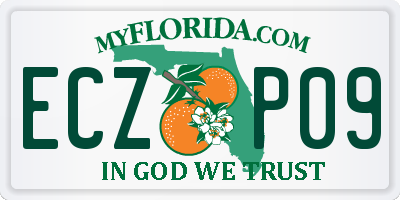 FL license plate ECZP09