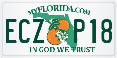 FL license plate ECZP18