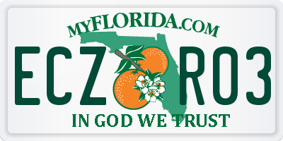 FL license plate ECZR03