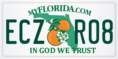 FL license plate ECZR08